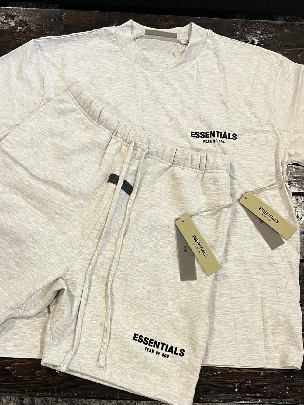 Fear of God ESSENTIALS Light Heather Gray Sweat Shorts - Neutral Tone